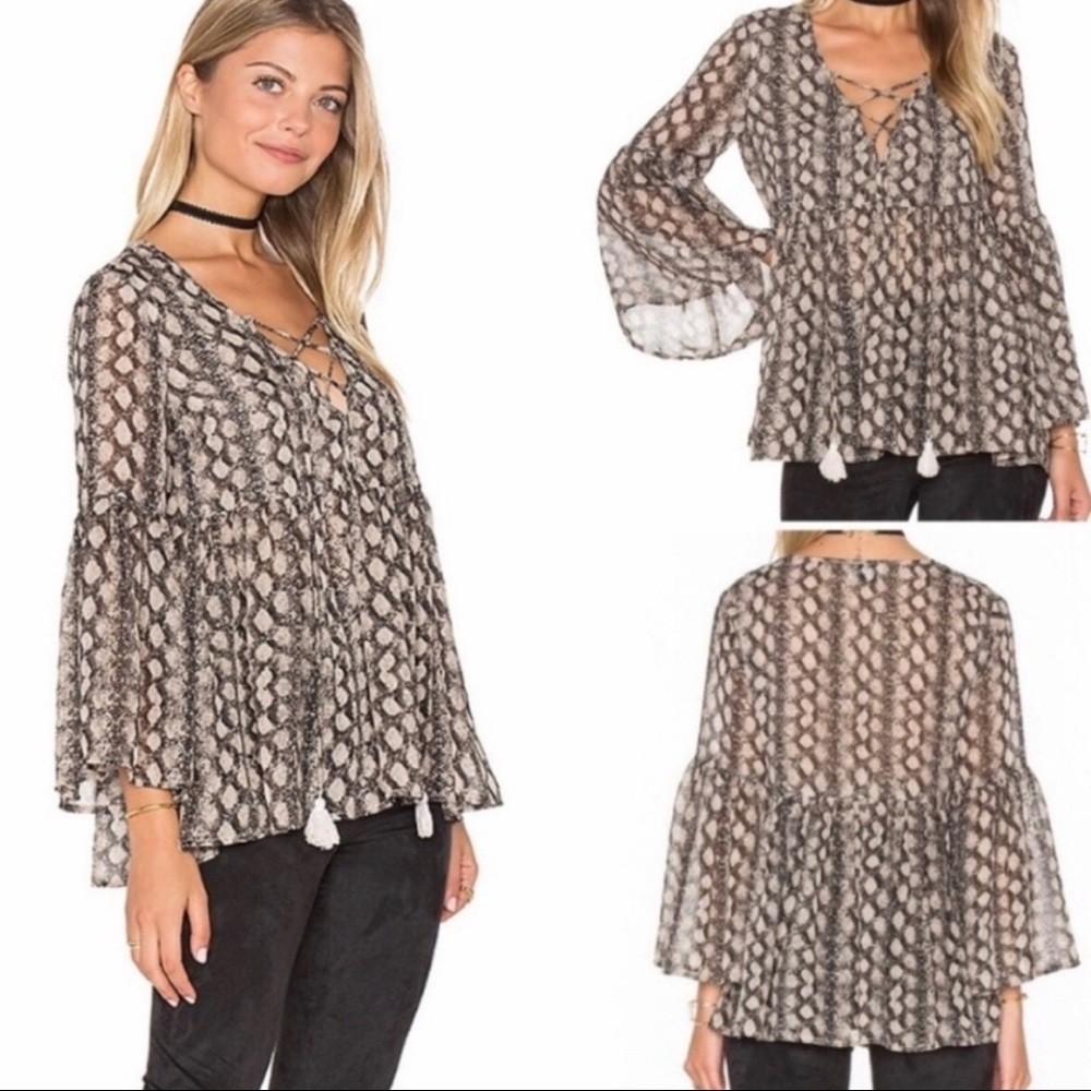Show Me Your Mumu Poet Tie Top S - Picture 2 of 12
